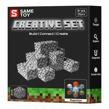 Магнитный конструктор Same Toy Creative Set Cobblestone 20эл mcraft-4004-sm