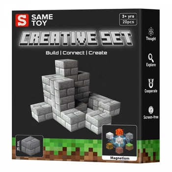 Магнитный конструктор Same Toy Creative Set Stone 20ел mcraft-9862-sm
