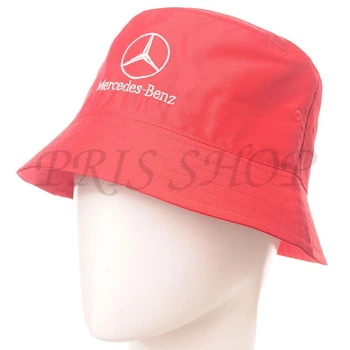 Панама котоновая с автомобильной вышивкой панамка универсальная летняя Mercedes-Benz Pkh20902 L / 57-58 Красный