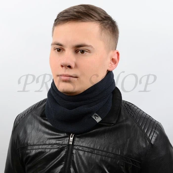 Снуд чоловічий вовняний утеплений флісом Alex Al17057S 50*25 темно-синій