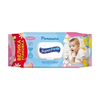 Детские влажные салфетки Superfresh Baby Chamomile с клапаном 120 шт (BIO-42105632)