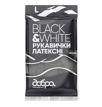 Латексные перчатки Добра Господарочка Black&White размер L (GOSP-523813)