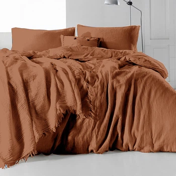 Комплект постільної білизни SoundSleep 120111743 Сімейний муслін бежевий