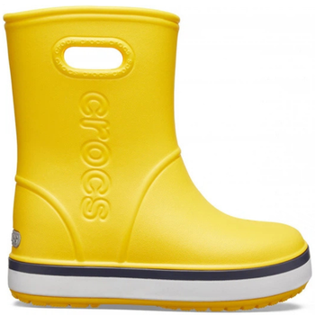 Детские резиновые сапоги Crocs Crocband Rain Boot kids 30 р 18.4-19.1 см Желтые 205827-C13 Yellow/Navy