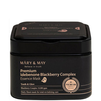 Тканинні маски для обличчя з ідебоном Mary&May Premium Idebenone Blackberry Complex Ampoule Mask 20 шт.