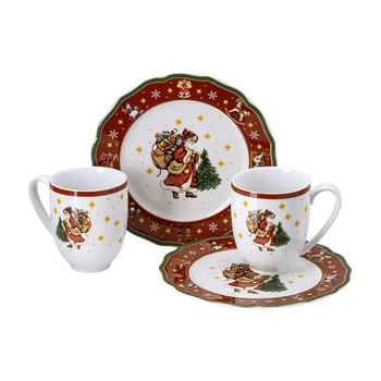 Набор посуды Hutschenreuther Happy Christmas Red 4 предмета