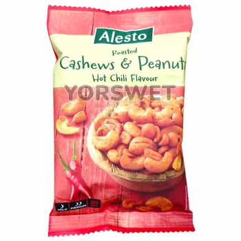 Суміш горіхів кешю та арахісу з чилі Alesto Roasted Cashews & Peanuts Hot Chili Flavour 200 г (0642)