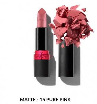 Зволожувальна матова губна помада Avon «Ультра» 15 Pure Pink/15 Ніжний ліловий