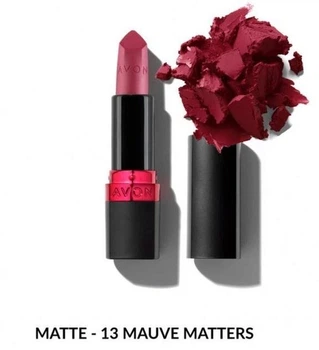 Зволожувальна матова губна помада Avon «Ультра» відтінок Ліловий (mauve matters) 3.6 г