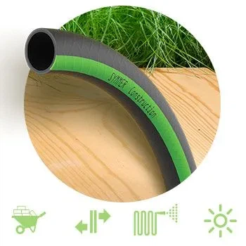 Шланг CONSTRUCTION Ø 1/2" 20м, 4х сл. (чорний із зеленою смугою) (кратно 20м) {20}