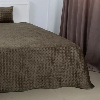 Покривало ТЕП VELOUR Мозаїка велюр євро 240х260 см Хакі (55830240260)