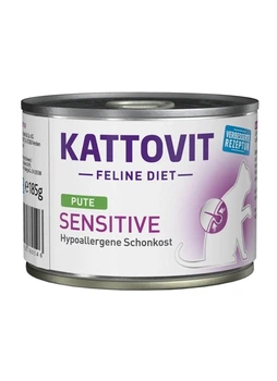 Влажный гипоаллергенный корм Kattovit Veterinary Sensitive для котов с пищевой непереносимостью с индейкой (паштет) 185 г