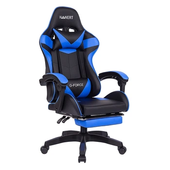 Кресло геймерское с подставкой для ног Hanert G-Force Black/Blue