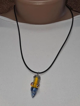 Скляний підвіс ISTA Lampwork на каучуковому шнурі 44-48см, R23