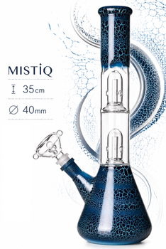 Бонг стеклянный MISTIQ 35cm 40mm из боросиликатноого стекла с перколятором и шипами для льда