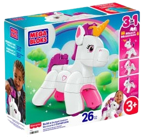 Zestaw klocków Mega Bloks Magiczny jednorożec 26 elementów 3 w 1 JKG36 PUD2 (194735349074)