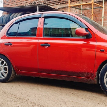 Дефлекторы окон VL-Tuning на Nissan Micra (K12) 2003-2010 5d (накладные)