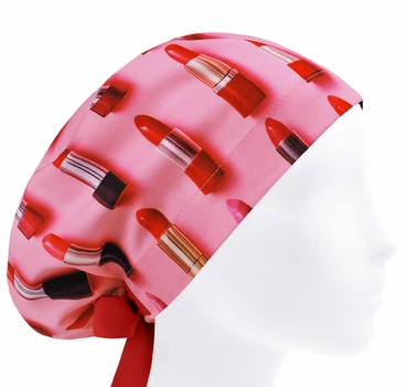 Медична шапочка жіноча HeadwearUniverse універсальна принт Помада