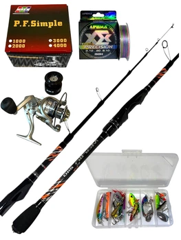 Набор для ловли хищника Siweida Marlin 2.40 м (4-17 г) + катушка EOS Simple 3000 + шнур 0,10мм 150 м + набор приманок