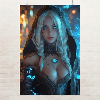 Постер Киберпанк-тян, AI-girl, A3 42×30 см (id6932)