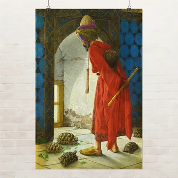 Постер Дрессировщик черепах, Осман Хамди Бей, Osman Hamdi Bey, Tortoise Trainer, A3 42×28 см (id6963)