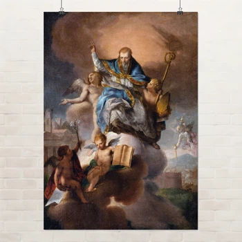 Постер Святой, XVIII ст, христианская живопись, A3 41×30 см (id6943)