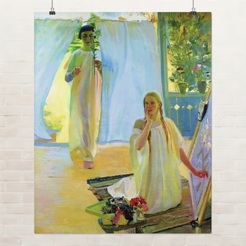 Постер Благовещение, Мурашко Александр (1909), христианская живопись, A3 37×30 см (id6941)