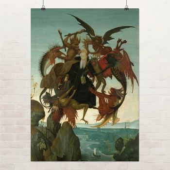 Постер Микеланджело, Мучения святого Антония, Michelangelo, Torment of Saint Anthony, A3 42×30 см (id6953)
