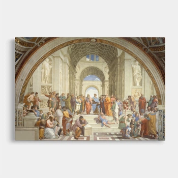 Интерьерная картина Афинская школа, Рафаэль, Raphael Santi, School of Athens, 28×42 см (id6956)