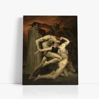 Інтер'єрна картина Данте и Вергилий в аду, Вильям Бугро, Bouguereau, Dante and Virgil in Hell, 37×30 см (id6991)