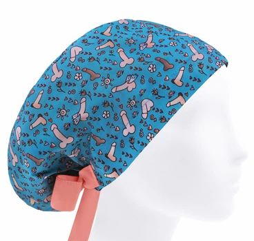 Медична шапочка жіноча HeadwearUniverse універсальна принт Урологія статевий член