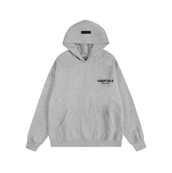 Худи Essentials Fear Of God с логотипами с двух сторон в сером цвете (M).