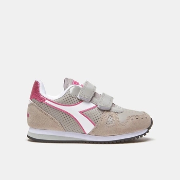 Дитячі кросівки Diadora для дівчинки сірі на липучках розмір 33