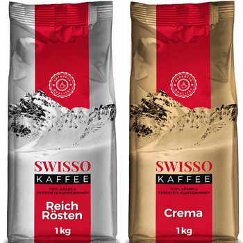 Набір кави в зернах Swisso Crema + Swisso Reich Rösten 100% Arabica, 2×1 кг