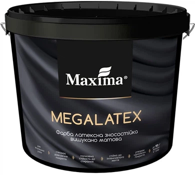 Фарба латексна "Megalatex", біла, матова, ТМ "Maxima" - 7 кг