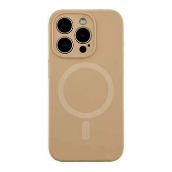 Чохол Premium Glow Silicone Case Full Camera with Magsafe для iPhone 15 Pro Desert Gold