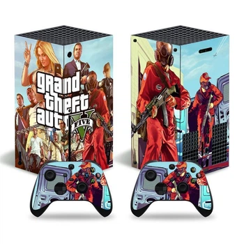 Наклейка-стикер для Xbox Series X + 2 геймпада в стиле Grand Theft Auto V