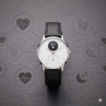Смарт часы Withings Steel HR Silver с пульсометром, шагомером и Bluetooth