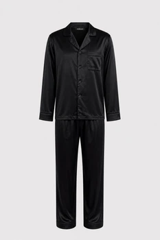 Чоловіча шовкова піжама BOBRAND "Total Black" - XL