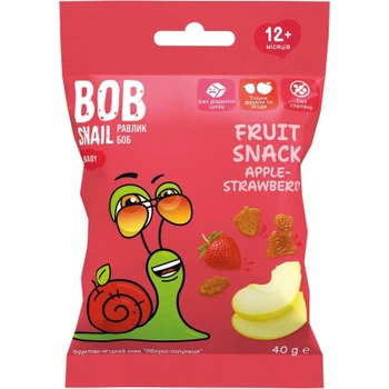 Детские снеки Bob Snail фруктовые яблоко-клубника 40 г (1740860)