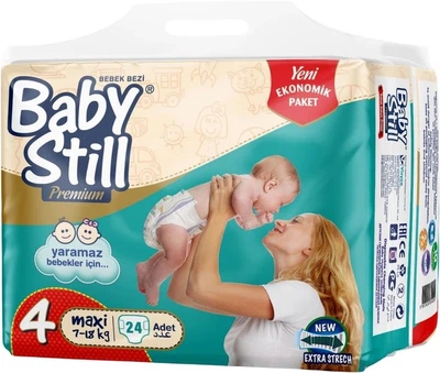 Детские подгузники Baby Still Economic размер 4 (7-18 кг) 24 шт анатомические памперсы для малышей от протеканий