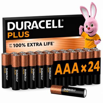 Батарейки Duracell Plus AAA -24 ШТУК (LR03) MN2400, Бельгія, Лужні мініпальчик