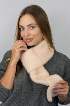 Шарф-слот жіночий Braxton Велин One Size Бежевий (7263)