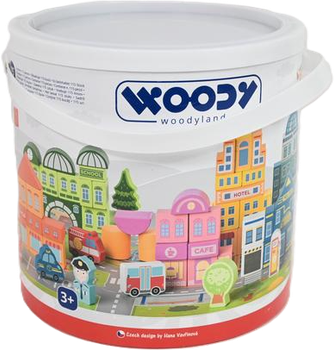 Klocki drewniane WoodyLand Miasto 115 elementów 92140 21409 (8591864921409)