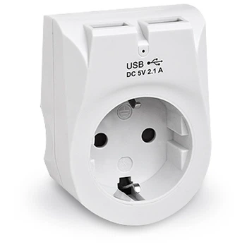 Сетевое зарядное устройство REAL-EL CS-25, 2 USB, 5 В/2,1 А, 15 Вт(DL_9D777171EDC4)
