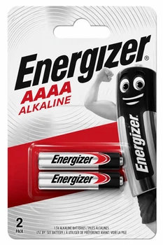 Батарейки Energizer AAAA (LR61) 1.5V щелочные 2 шт 8.3×42.5 мм – алкалиновые элементы питания
