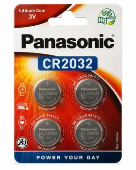 Батарейки Panasonic CR2032 3V литиевые 4 шт 20×3.2 мм – кнопочные элементы питания Lithium Coin