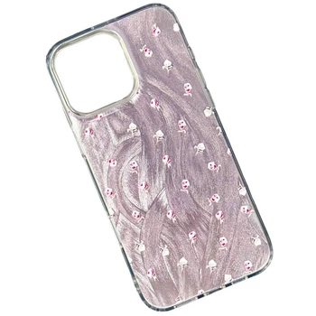 Чехол (накладка) Apple iPhone 14 Pro, Nacre Print Desing, Pink Flowers, Рисунок - 695250