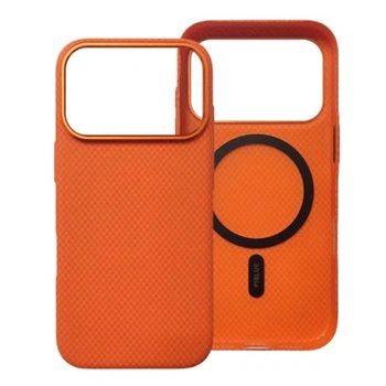 Чехол (накладка) Apple iPhone 17 Pro, Piblue Carbon Glacier, MagSafe, Оранжевый - 698104