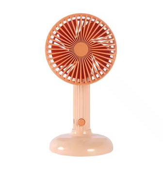 Міні-вентилятор з підставкою FY061, ручний вентилятор Mini Fan з 3 режимами акумулятором від Micro USB рожевий
